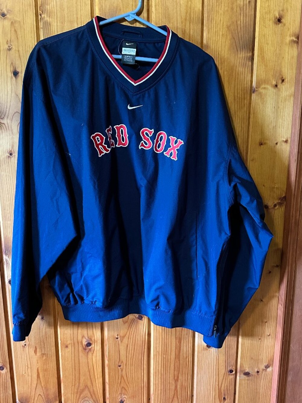 Nike Team MLB Boston Red Sox V-Neck Windbreaker Pullover Men's Large